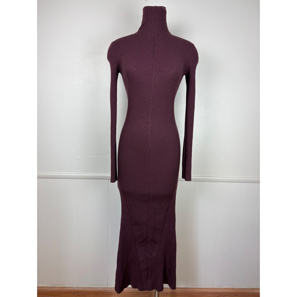 Favorite‎ Daughter Be Your Girl Merino Wool Knit Midi Dress Burgundy Dahlia